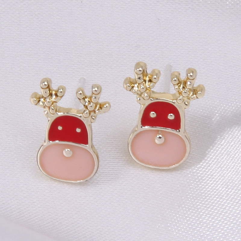 Wholesale Diamond Bell Snowflake Christmas Tree Earrings